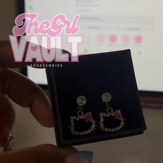 kitty diamond earrings